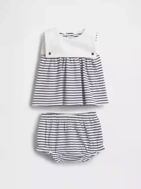 Baby-outfitset van biologisch katoen in matrozenstijl