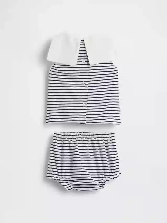 Baby-outfitset van biologisch katoen in matrozenstijl