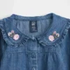 Baby-outfitset van denim met bloemenprint