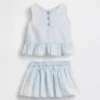 Baby-outfitset van denim met strik