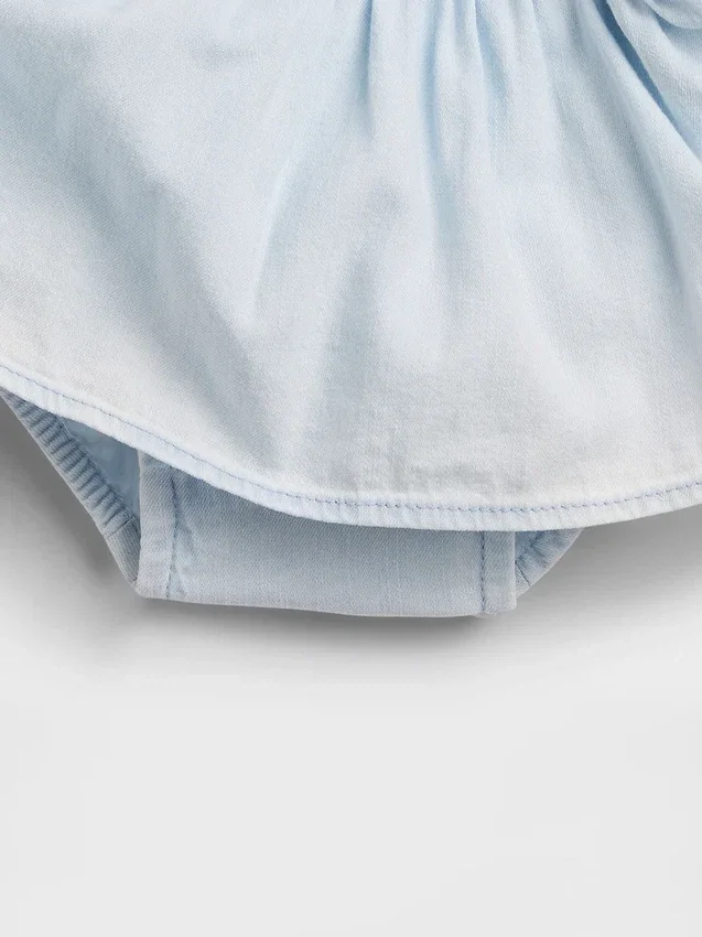 Baby-outfitset van denim met strik