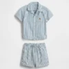 Baby-outfitset van gestreept denim