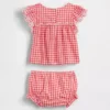 Baby-outfitset van gingham met oogjes