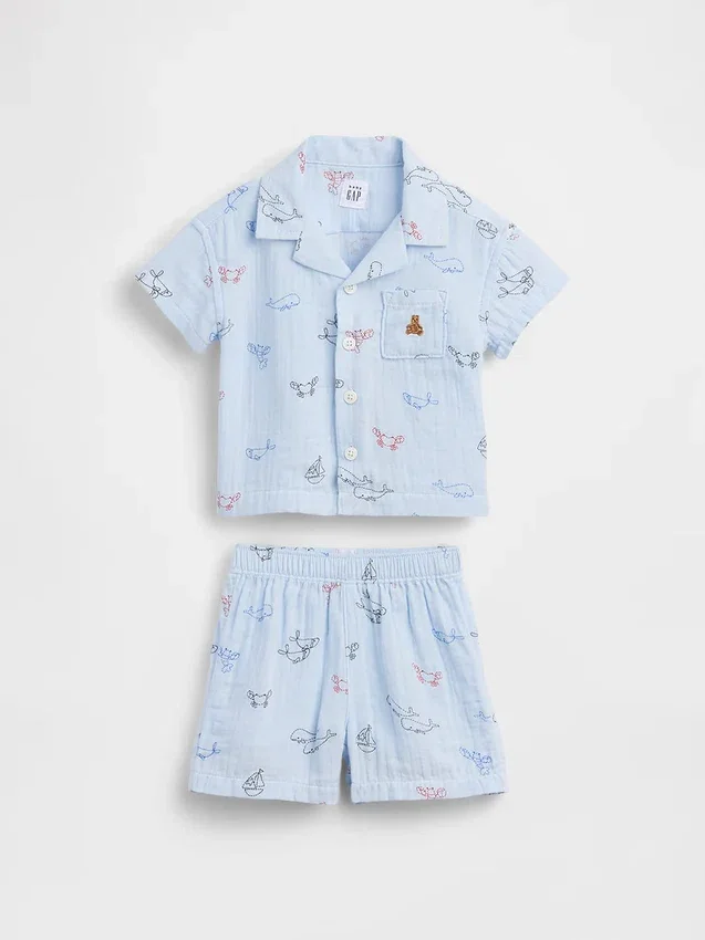 Baby-outfitset van katoenen gaas
