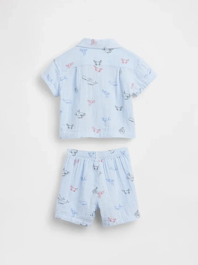Baby-outfitset van katoenen gaas