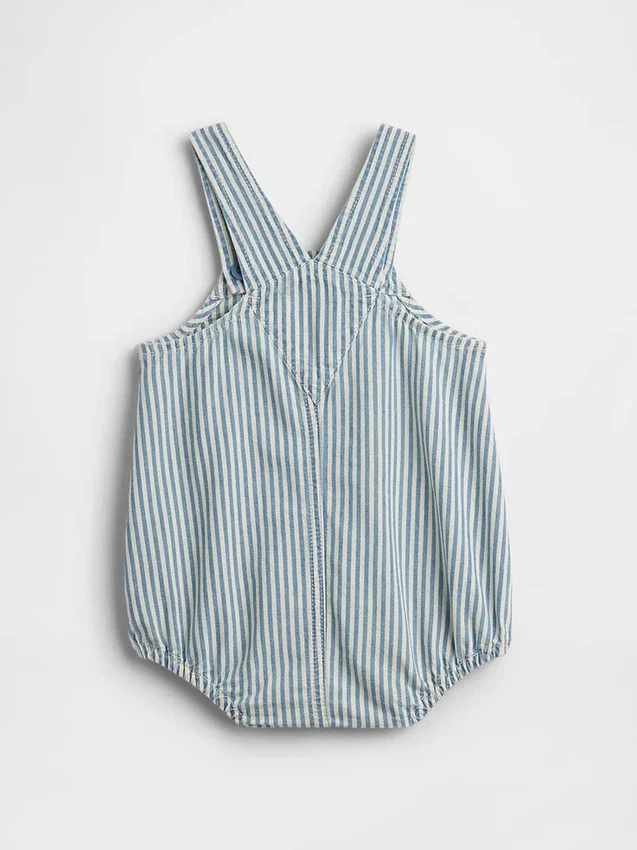 Baby-overall met strepen, beerzakje en bubbelmodel