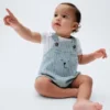 Baby-overall met strepen, beerzakje en bubbelmodel