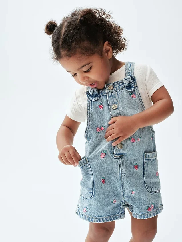 Baby & Peuter-broekje van denim met borduursel