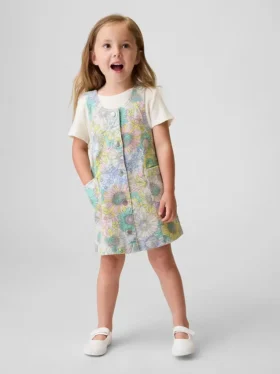 Baby & Peuter denim jurk met bloemenprint