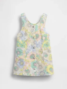 Baby & Peuter denim jurk met bloemenprint