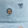 Baby & Peuter geborduurde denim buckethoed