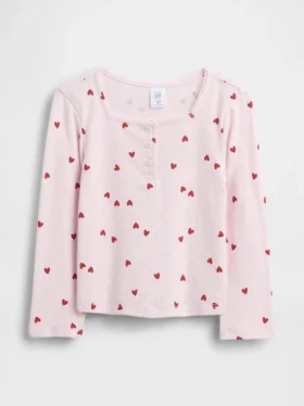 Baby & Peuter-Henley-top met pointelle-patroon