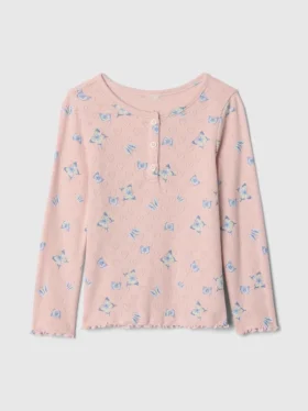 Baby & Peuter-Henley-top met pointelle-patroon