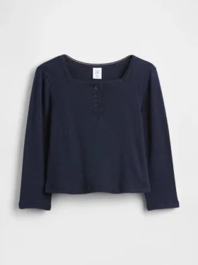 Baby & Peuter-Henley-top met pointelle-patroon