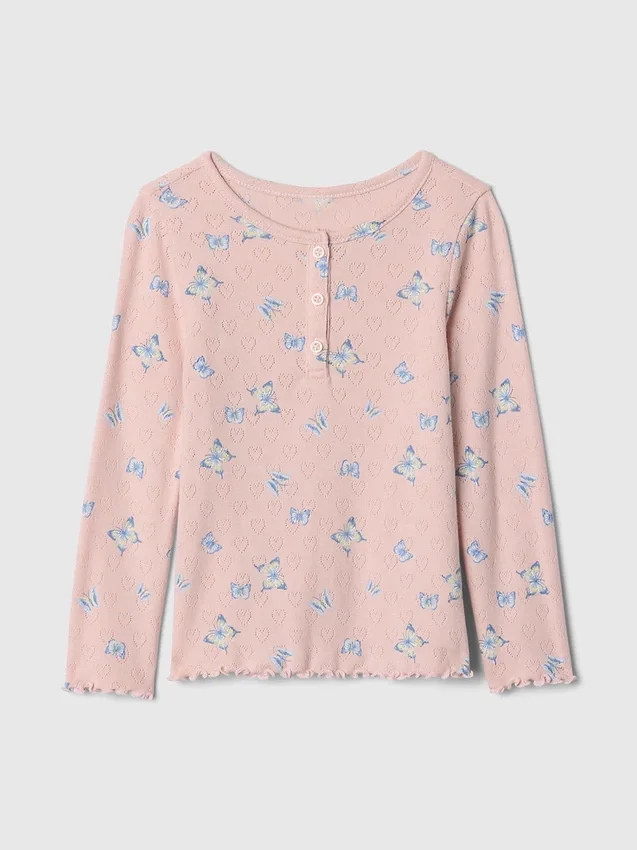 Baby & Peuter-Henley-top met pointelle-patroon