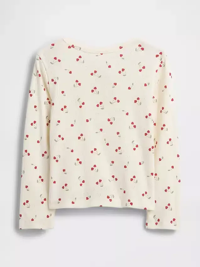 Baby & Peuter-Henley-top met pointelle-patroon