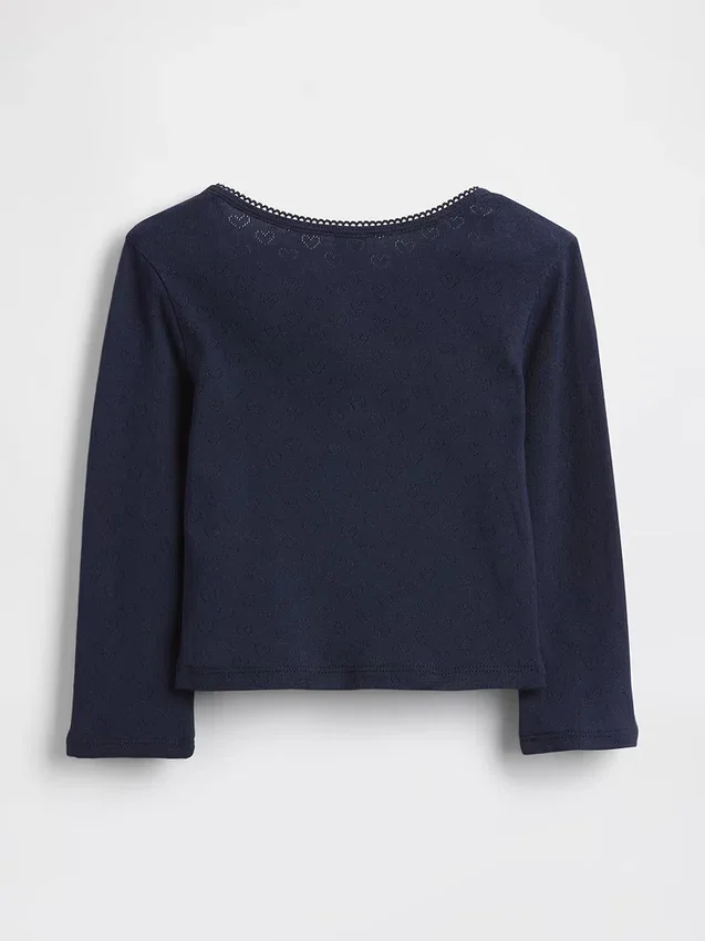 Baby & Peuter-Henley-top met pointelle-patroon
