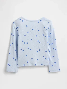 Baby & Peuter-Henley-top met pointelle-patroon