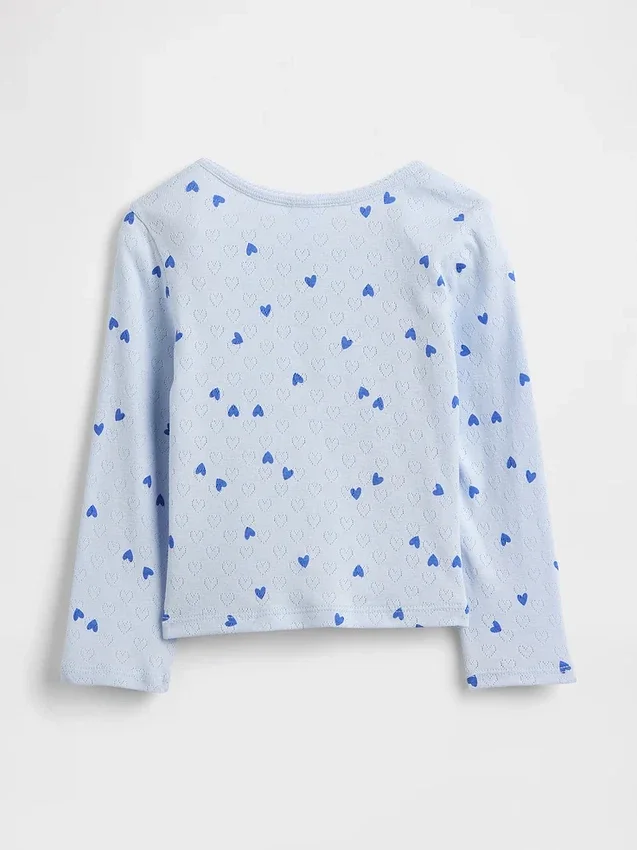 Baby & Peuter-Henley-top met pointelle-patroon