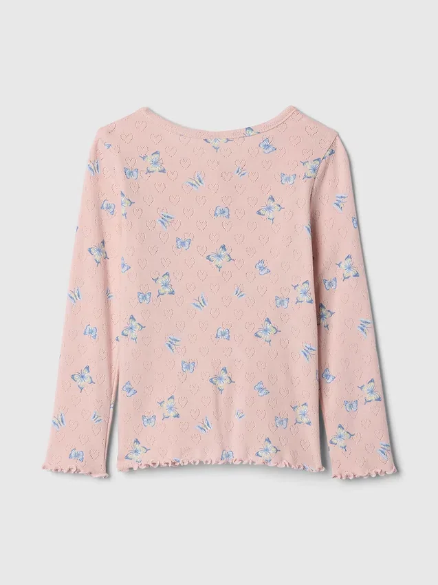Baby & Peuter-Henley-top met pointelle-patroon