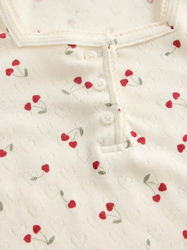 Baby & Peuter-Henley-top met pointelle-patroon