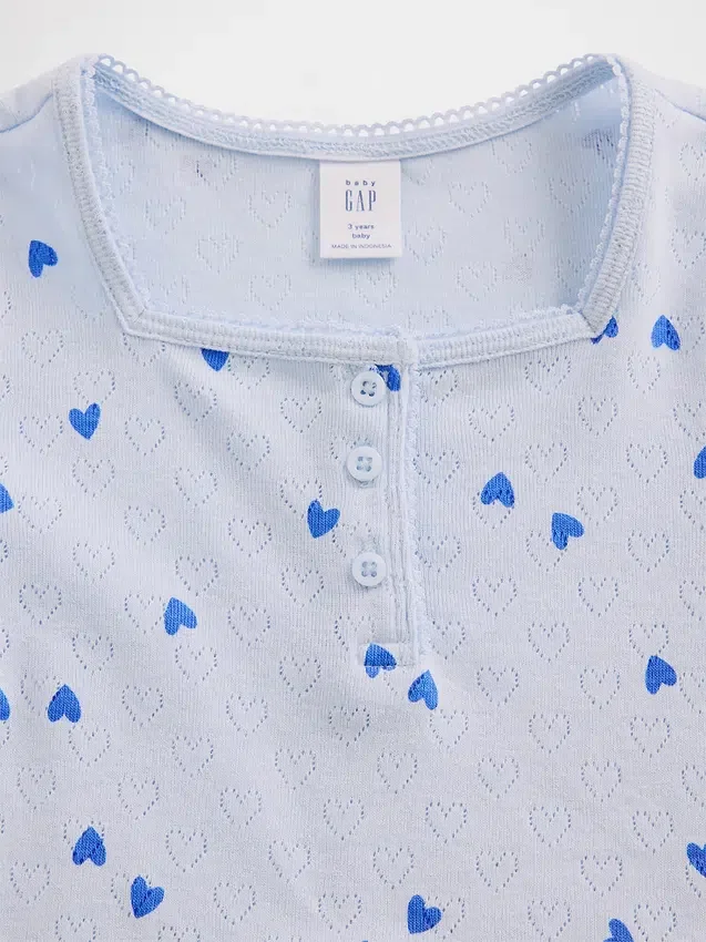 Baby & Peuter-Henley-top met pointelle-patroon