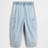 Baby & Peuter Jeans met aardbeienprint, barrel-model, met trekband