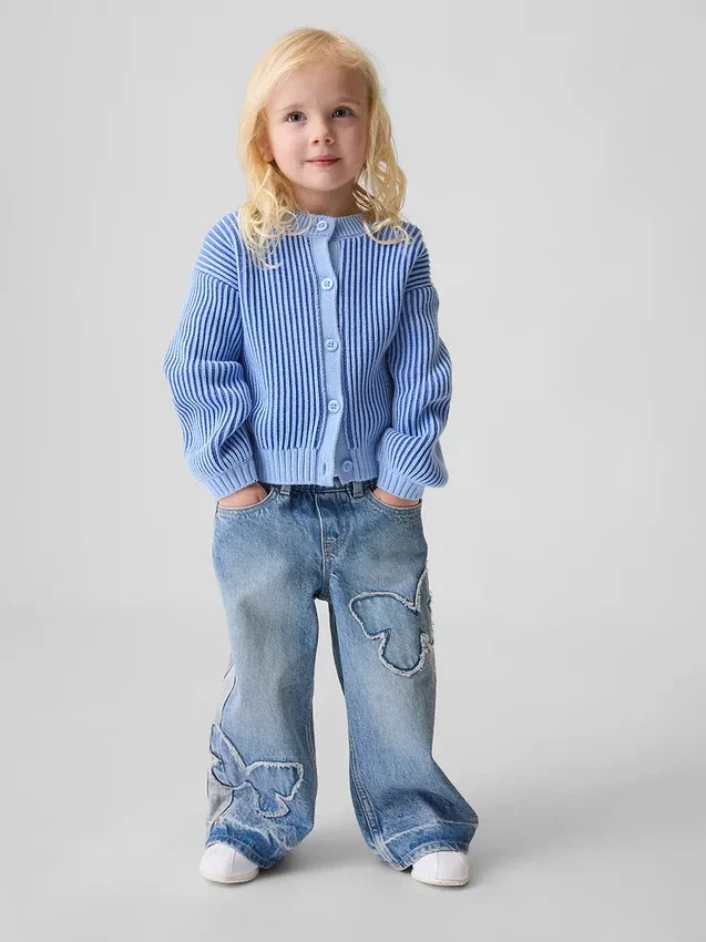 Baby & Peuter Jeans met vlinderprint, loszittend model