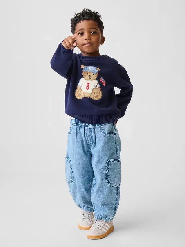 Baby & Peuter-jeans met zakken en treksluiting in Brannan Bear-stijl