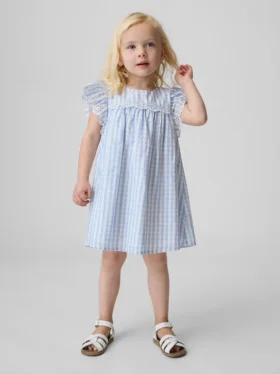 Baby & Peuter-jurk met gaatjes en gingham-print