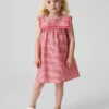 Baby & Peuter-jurk van linnen-katoen met gingham-motief in matrozenstijl
