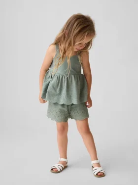 Baby & Peuter korte broek met oogjes aan de zoom