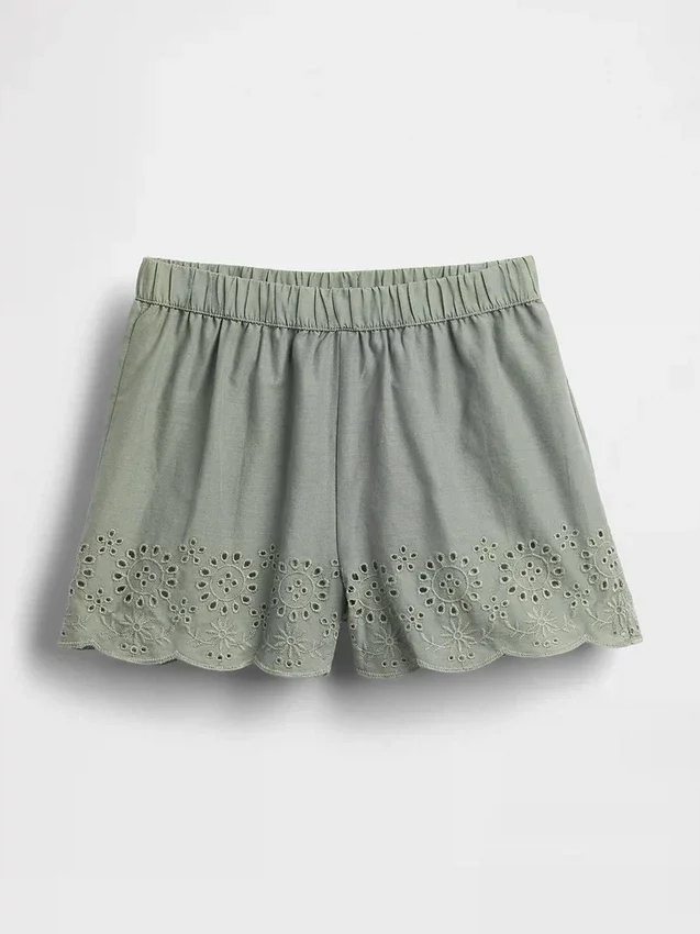 Baby & Peuter korte broek met oogjes aan de zoom