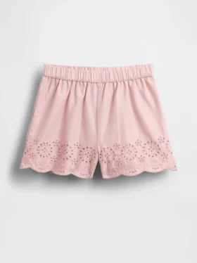 Baby & Peuter korte broek met oogjes aan de zoom
