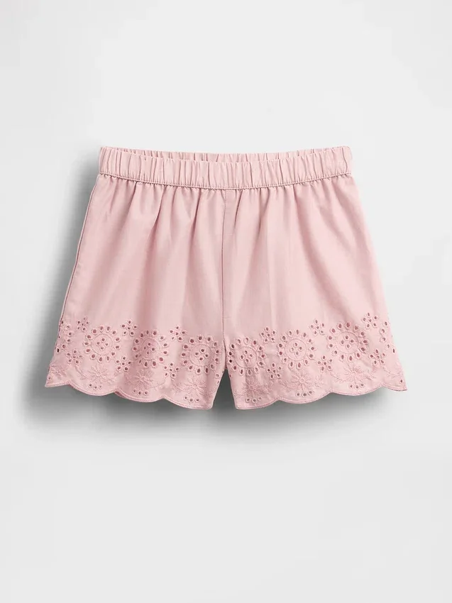 Baby & Peuter korte broek met oogjes aan de zoom