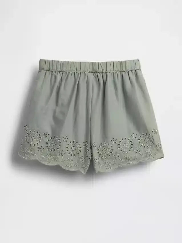 Baby & Peuter korte broek met oogjes aan de zoom