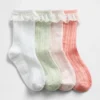 Baby & Peuter-korte sokken met kanten rand en pointelle-patroon (4-pack)