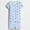 Baby & Peuter pyjama-set met korte broek van Brannan Bear van biologisch geborsteld katoen
