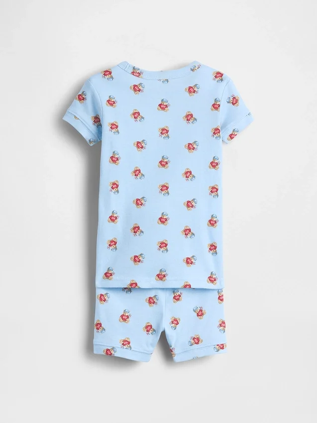 Baby & Peuter pyjama-set met korte broek van Brannan Bear van biologisch geborsteld katoen