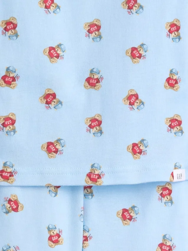 Baby & Peuter pyjama-set met korte broek van Brannan Bear van biologisch geborsteld katoen
