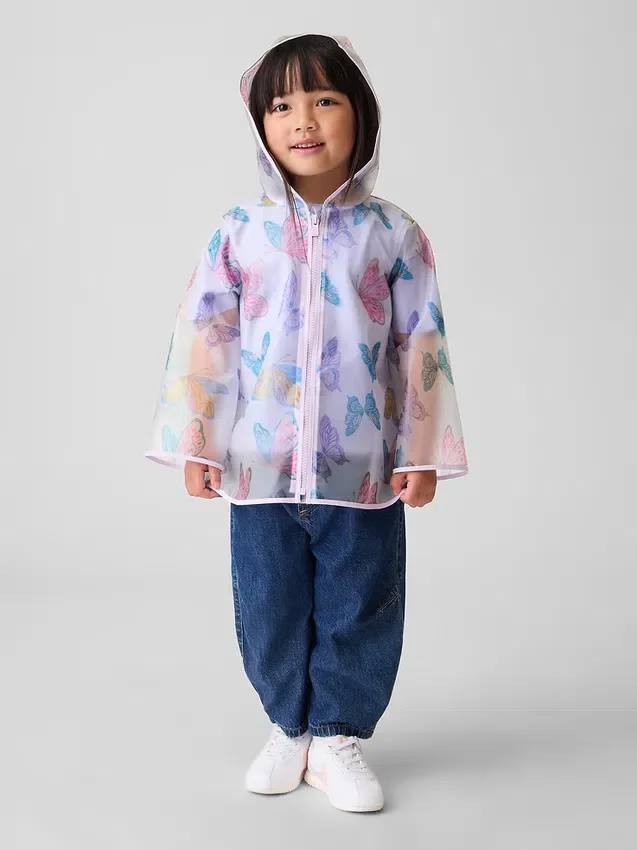 Baby & Peuter regenjas met vlinderprint