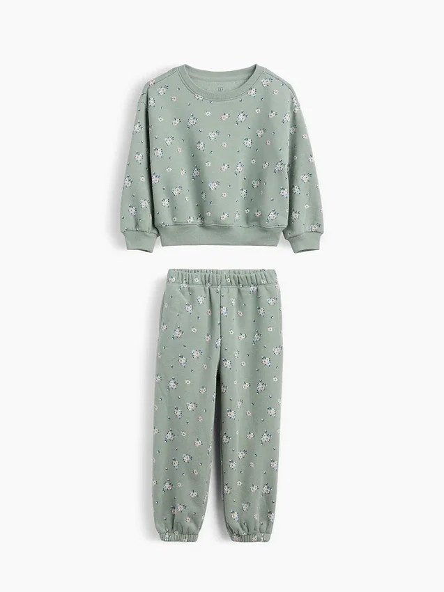 Baby & Peuter-set met Vintagesoft-sweatshirt met bloemenprint