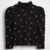 Baby & Peuter-shirt met pofmouwen, ribboord en hoge kraag