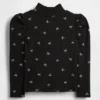 Baby & Peuter-shirt met pofmouwen, ribboord en hoge kraag