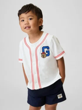 Baby & Peuter-T-shirt met Brannan Bear-logo in baseballstijl