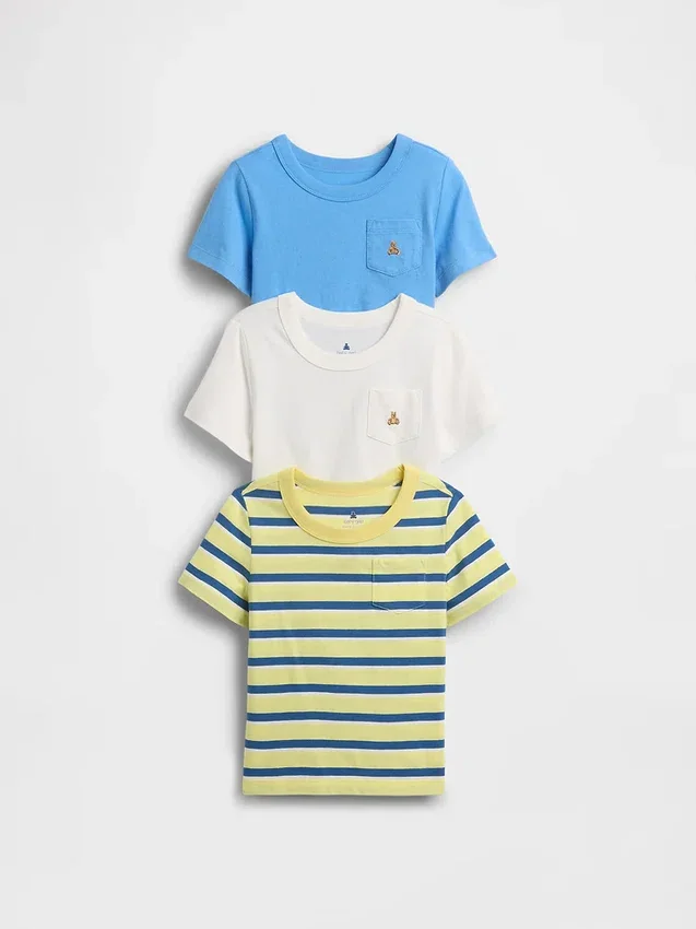 Baby & Peuter-T-shirt met zakje om te mixen en matchen (3-pack)