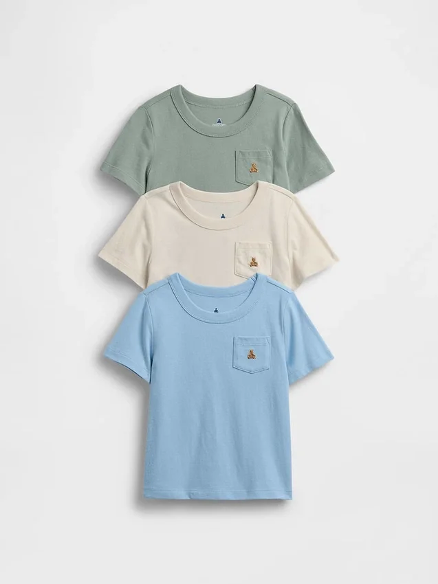Baby & Peuter-T-shirt met zakje om te mixen en matchen (3-pack)