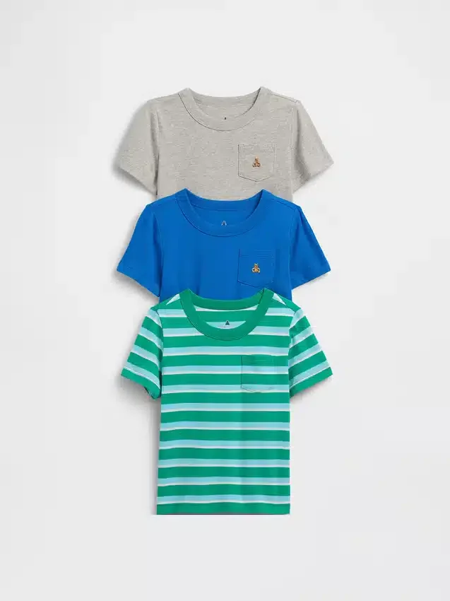 Baby & Peuter-T-shirt met zakje om te mixen en matchen (3-pack)