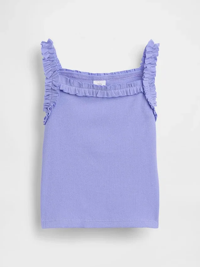 Baby & Peuter-tanktop met geribde schort en ruches