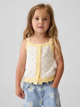 Baby & Peuter-tanktop met pointelle-motief en kleurblokken